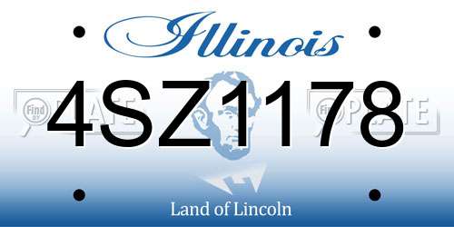 4SZ1178 Illinois License Plate