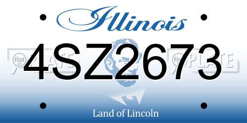 4SZ2673 Illinois License Plate