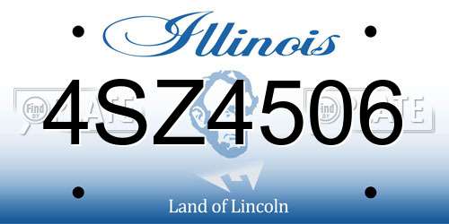 4SZ4506 Illinois License Plate