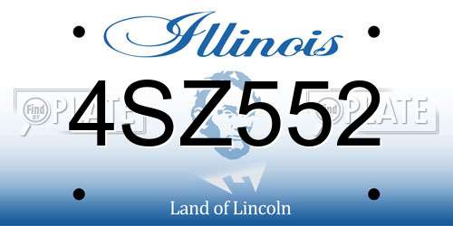 4SZ552 Illinois License Plate