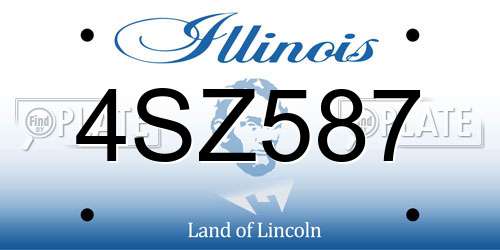 4SZ587 Illinois License Plate