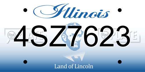 4SZ7623 Illinois License Plate