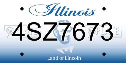 4SZ7673 Illinois License Plate