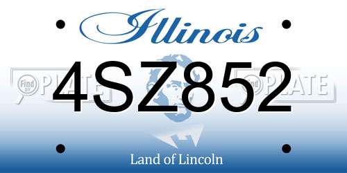4SZ852 Illinois License Plate