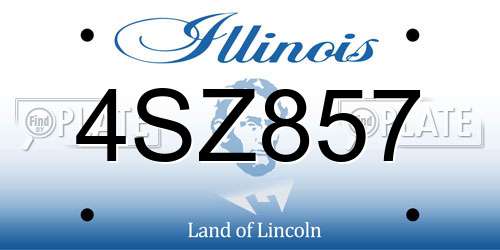 4SZ857 Illinois License Plate