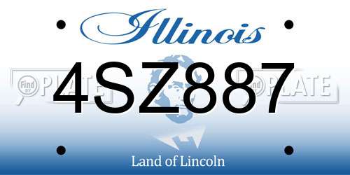 4SZ887 Illinois License Plate