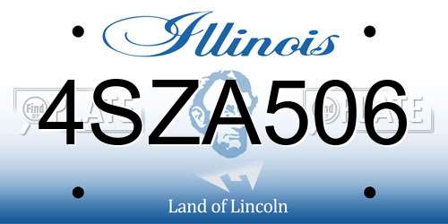 4SZA506 Illinois License Plate