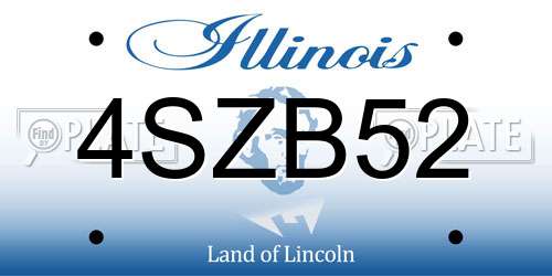 4SZB52 Illinois License Plate