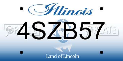 4SZB57 Illinois License Plate