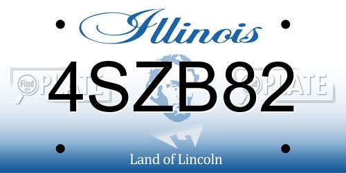 4SZB82 Illinois License Plate