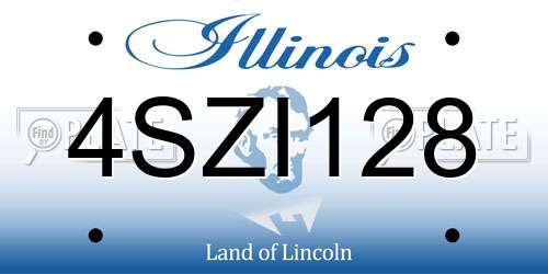 4SZI128 Illinois License Plate