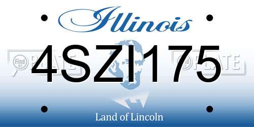 4SZI175 Illinois License Plate