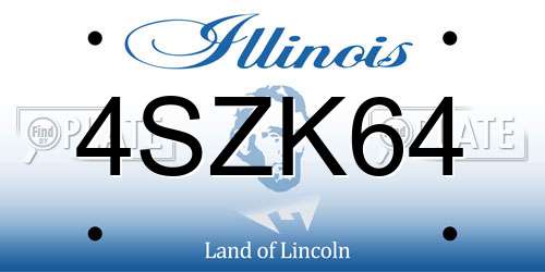 4SZK64 Illinois License Plate