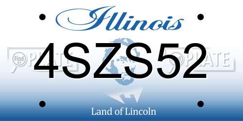 4SZS52 Illinois License Plate