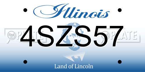 4SZS57 Illinois License Plate