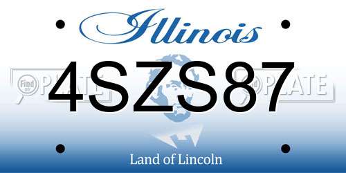 4SZS87 Illinois License Plate