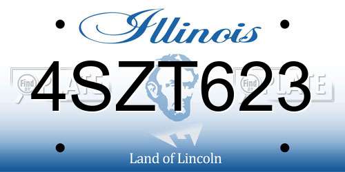 4SZT623 Illinois License Plate