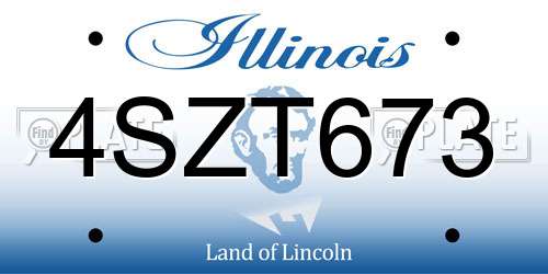 4SZT673 Illinois License Plate