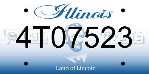 4T07523 Illinois License Plate