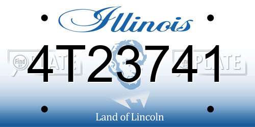 4T23741 Illinois License Plate