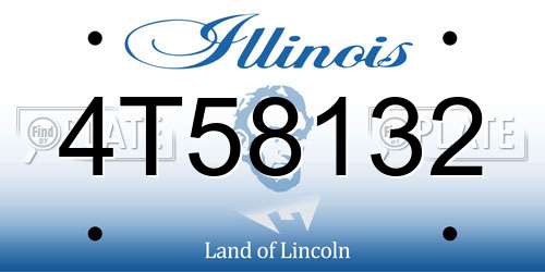 4T58132 Illinois License Plate