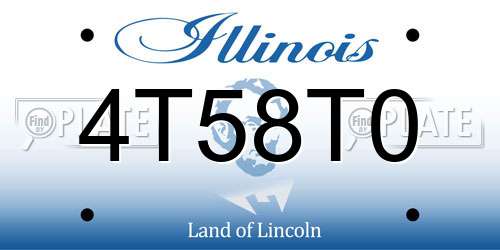 4T58T0 Illinois License Plate