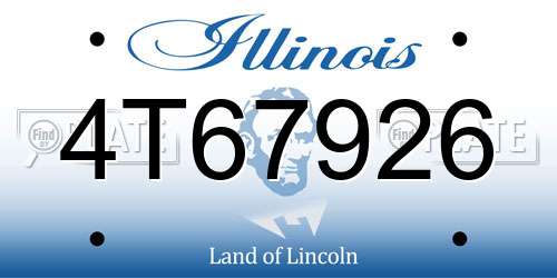 4T67926 Illinois License Plate