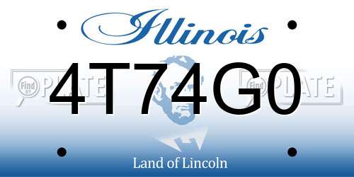 4T74G0 Illinois License Plate