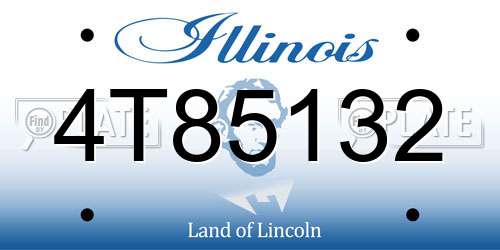 4T85132 Illinois License Plate