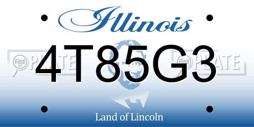4T85G3 Illinois License Plate