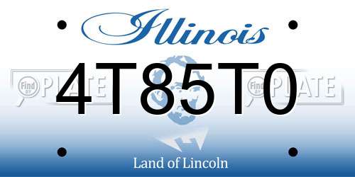 4T85T0 Illinois License Plate