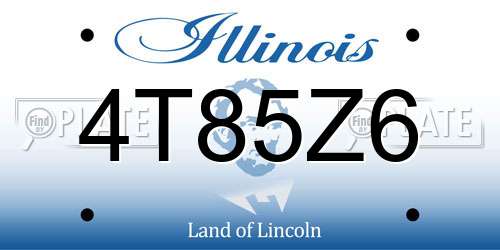 4T85Z6 Illinois License Plate