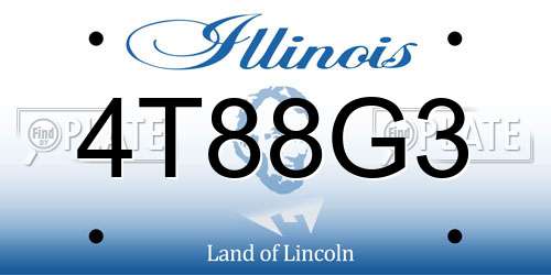 4T88G3 Illinois License Plate