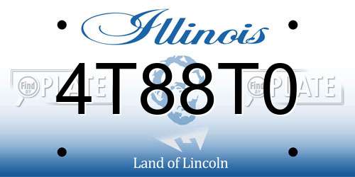 4T88T0 Illinois License Plate