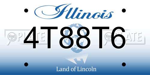 4T88T6 Illinois License Plate