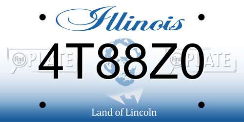 4T88Z0 Illinois License Plate