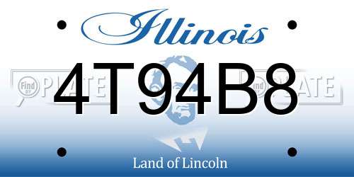 4T94B8 Illinois License Plate