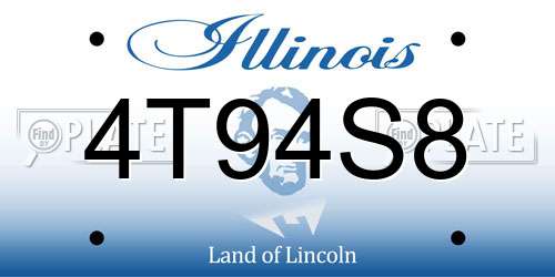 4T94S8 Illinois License Plate
