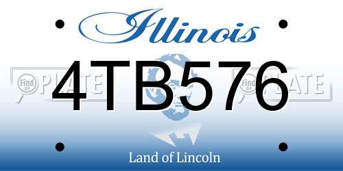 4TB576 Illinois License Plate