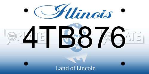 4TB876 Illinois License Plate