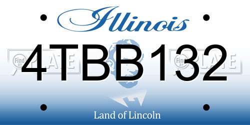 4TBB132 Illinois License Plate
