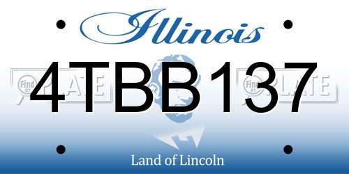 4TBB137 Illinois License Plate