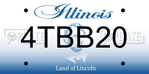 4TBB20 Illinois License Plate