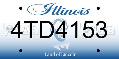 4TD4153 Illinois License Plate