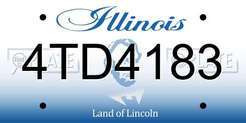 4TD4183 Illinois License Plate