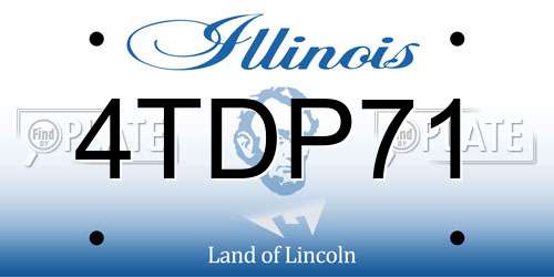 4TDP71 Illinois License Plate