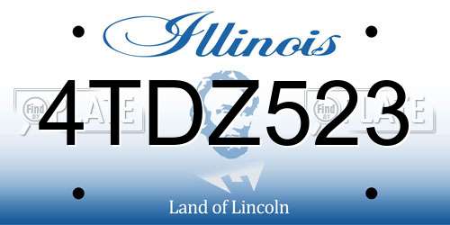 4TDZ523 Illinois License Plate