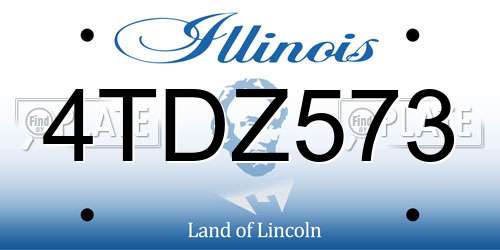 4TDZ573 Illinois License Plate