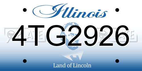 4TG2926 Illinois License Plate