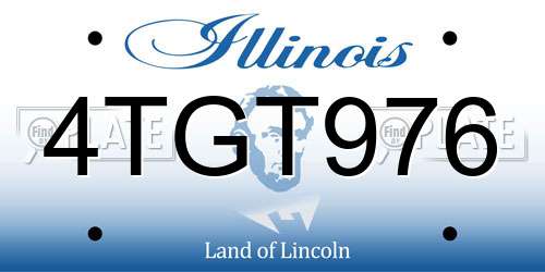 4TGT976 Illinois License Plate